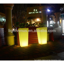 High quality light up flower pot led square pot